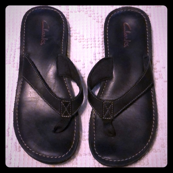 Clarks Shoes Comfort Thong Leather Flip Flop Sandal 8 Poshmark
